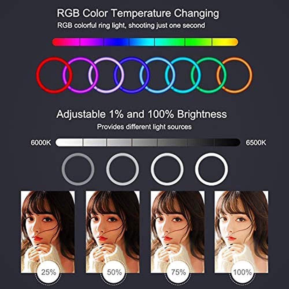 Multiple Shooting Angles And High Compatibility RGB LED Multi Colour Ring Light